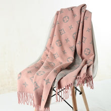 Load image into Gallery viewer, 2019 autumn and winter new scarf double-sided scarf female fashion   warm thick shawl Cashmere Clover scarf female Printed scarf