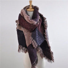 Load image into Gallery viewer, Fashion Large Scarves Women Long Cashmere Winter Wool Blend Soft Warm Plaid Scarf Wrap Shawl Plaid Scarf